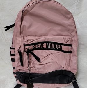 Steve Madden Bookbag Black and Blush Pink